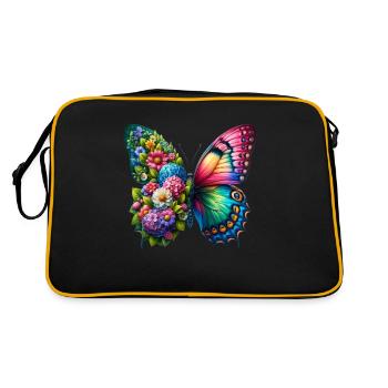 Papillon coloré inspiré de la nature Vibrations estivales - Sac Retro - noir/or - Dos