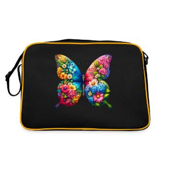 Papillon coloré inspiré de la nature Vibrations estivales - Sac Retro - noir/or - Dos