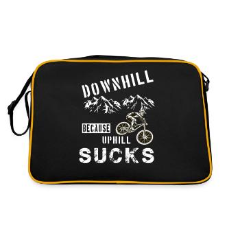 Downhill Moutainbike Downhiller Gift - Retro Bag - black/gold - Back