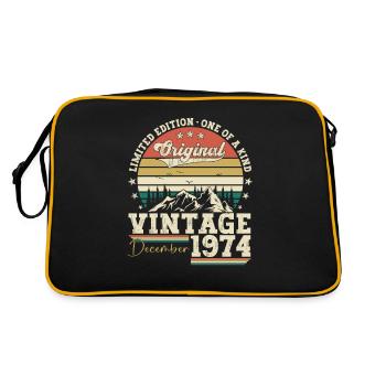 Original December 1974 48th birthday gift - Retro Bag - black/gold - Back