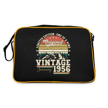 Né en 1956 janvier 67e anniversaire Homme cadeau - Sac Retro - noir/or - Dos