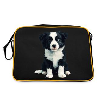 Border Collie bébé - Sac Retro - noir/or - Dos