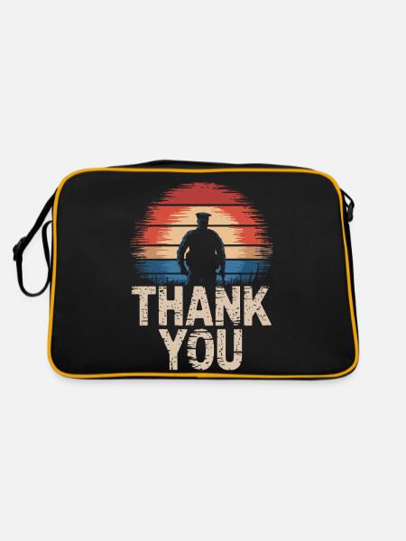 Soldat militaire vétéran - Sac Retro - noir/or - Dos