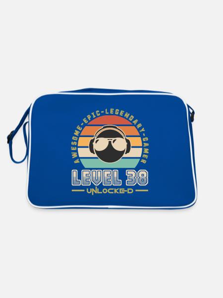 Level 38 - Sac Retro - bleu/blanc - Dos
