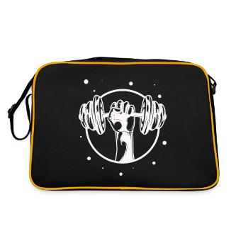 Bodybuilding - Gewichtheben Fitness Workout Gym - Retro Tasche - Schwarz/Gold - Hinten