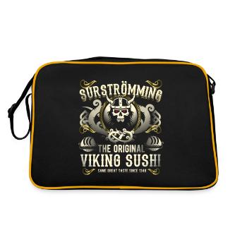 Surströmming T Shirt Viking Sushi - Retro Bag - black/gold - Back