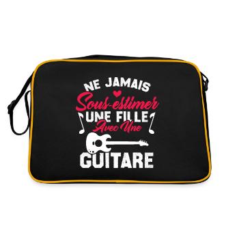 Ne jamais sous estimer une fille avec une guitare - Sac Retro - noir/or - Dos