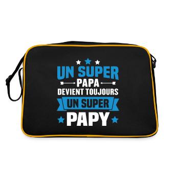 Un super papa devient toujours un super papy - Sac Retro - noir/or - Dos