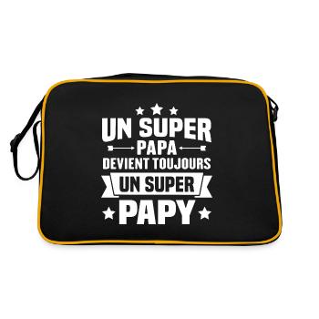Un super papa devient toujours un super papy - Sac Retro - noir/or - Dos