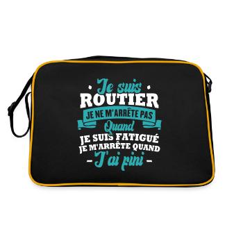 Je suis routier, je m'arrête quand j'ai fini - Sac Retro - noir/or - Dos