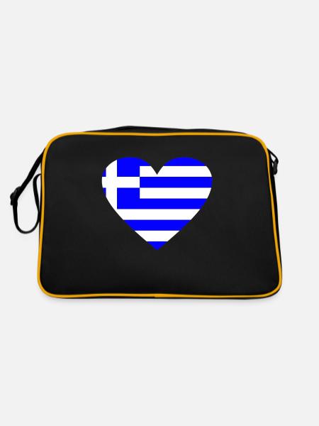 Griechenland - Retro Tasche - Schwarz/Gold - Hinten