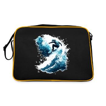 Snowboarding of snow waves - avalanche, ski - Retro Bag - black/gold - Back