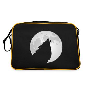 Loup hurle à la lune - Sac Retro - noir/or - Dos