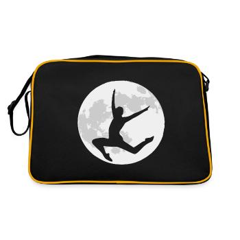 Dancers dance in front of a full moon - Retro Bag - black/gold - Back