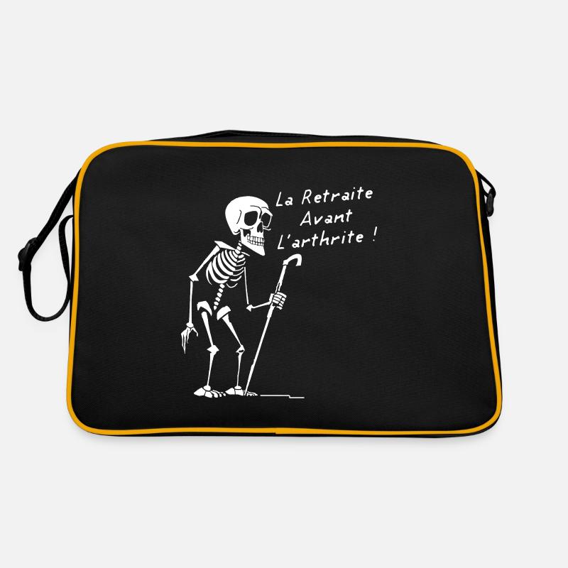 LA RETRAITE AVANT L'ARTHRITE ! (version flex) - Sac Retro - noir/or