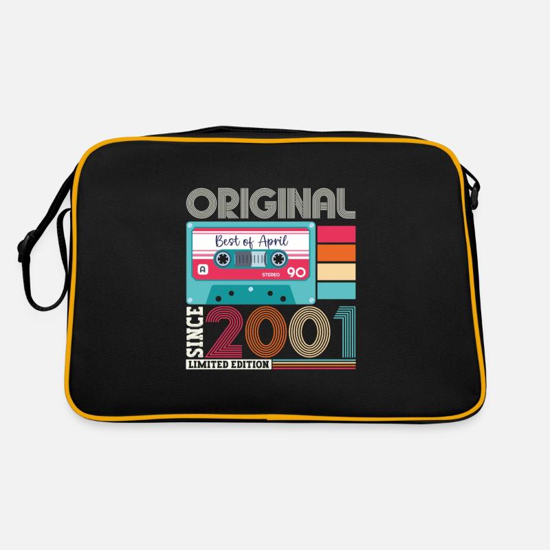 22e anniversaire homme April Born 2001 Cassette Sac Retro