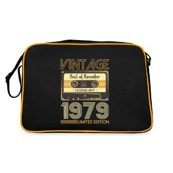 44th Birthday Cassette November Vintage 1979 - Retro Bag - black/gold - Back