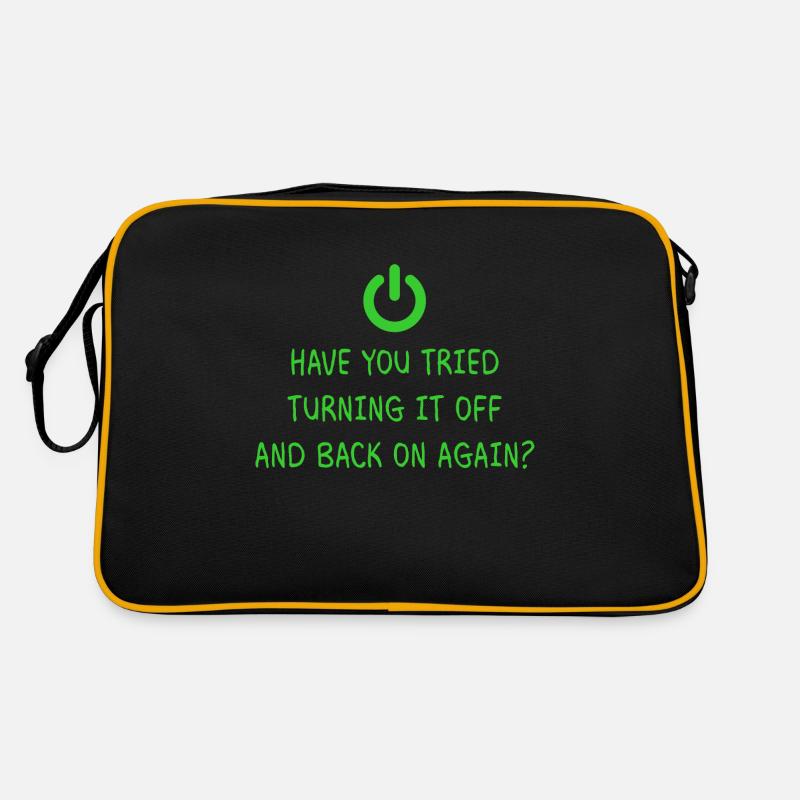 Turning it off Programming Informatik Geschenk - Retro Tasche - Schwarz/Gold