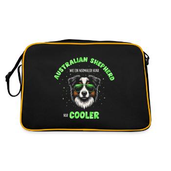 Aussie - comme un chien normal, mais vert plus froid - Sac Retro - noir/or - Dos