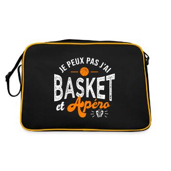 je peux pas j ai basket et apéro Humour basketball - Sac Retro - noir/or - Dos