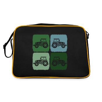 Tracteur Rétro Tracteur Temps de récolte dans l’agriculture - Sac Retro - noir/or - Dos