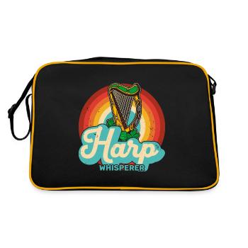 Instrument pincé : harpe celtique, harpiste, harpiste - Sac Retro - noir/or - Dos