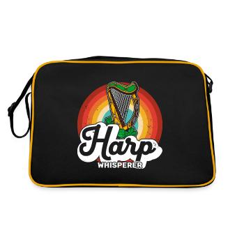 Instrument pincé : harpe celtique, harpiste, harpiste - Sac Retro - noir/or - Dos