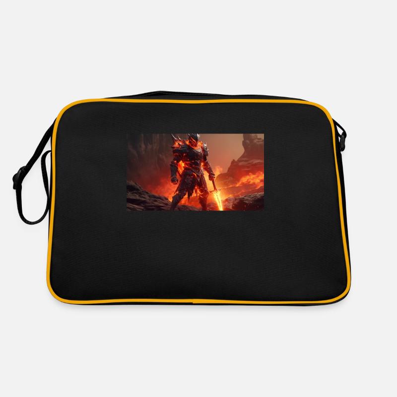 Fantasy Lava Knight - Retro Tasche - Schwarz/Gold