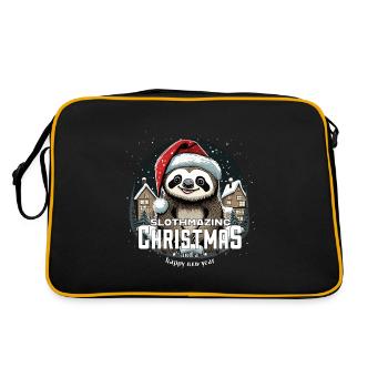 Christmas Sloth - Slothmazing Christmas - Retro Bag - black/gold - Back