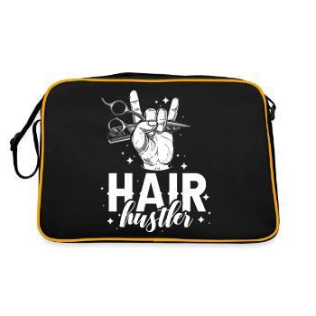 Frisör Friseur Friseurin Friseuse Frisöse Geschenk - Retro Tasche - Schwarz/Gold - Hinten