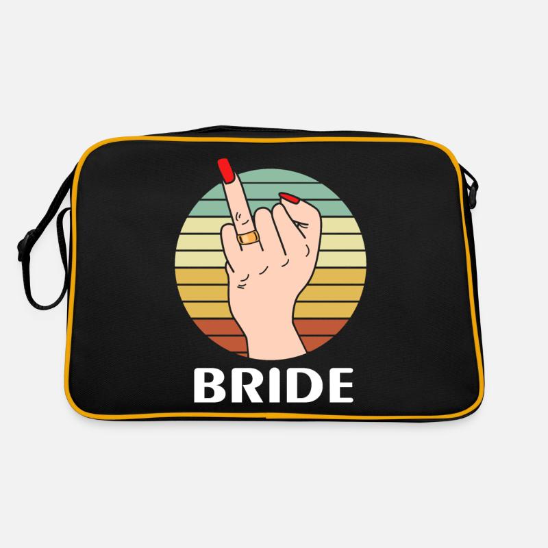 Braut Heirat Hochzeit Mittelfinger Retro Tasche