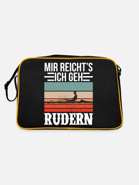 Mir Reicht's Ich Geh Rudern Geschenk Ruderer - Retro Tasche - Schwarz/Gold - Hinten
