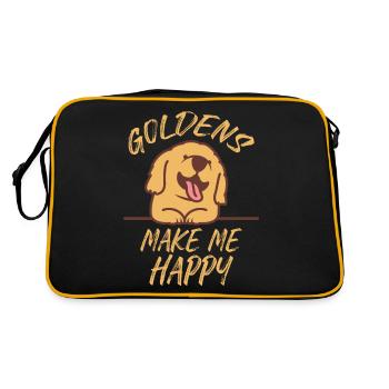Golden Retriever Golden Retriever-amoureux Golden - Sac Retro - noir/or - Dos