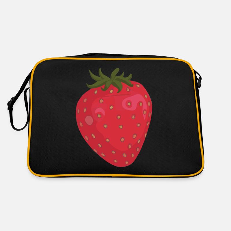 Erdbeere Illustration Geschenkidee Retro Tasche