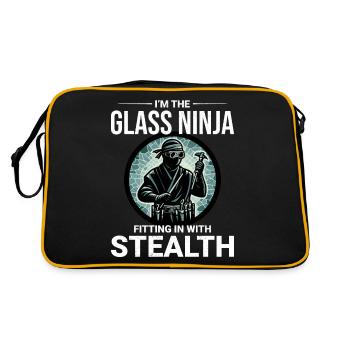 Glaser Fenster Glasmonteur Glashütte Ninja - Retro Tasche - Schwarz/Gold - Hinten