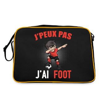 J Peux Pas J Ai Foot Football Enfant Garçon - Sac Retro - noir/or - Dos