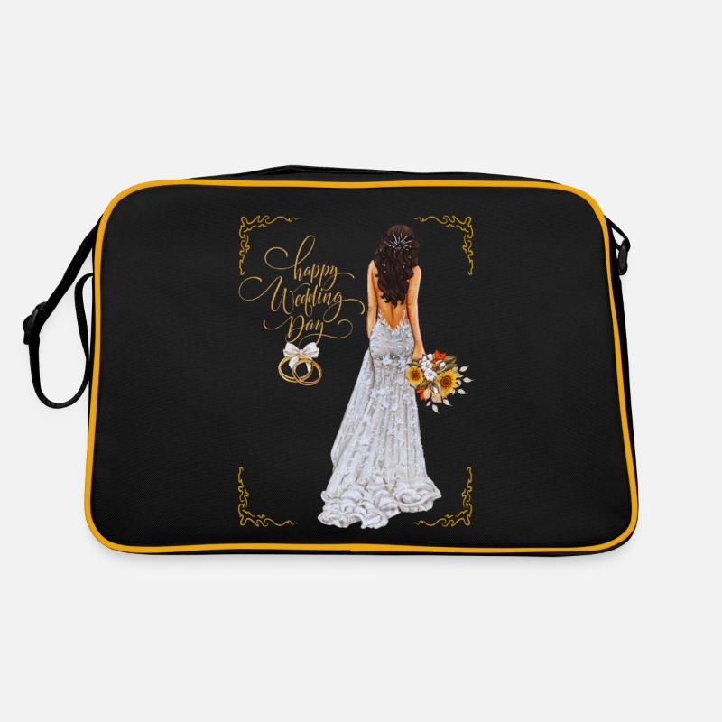 Happy Wedding Day - Retro Bag - black/gold