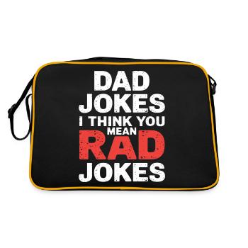 Dad Jokes I Think You Mean Rad Jokes 8 - Retro Tasche - Schwarz/Gold - Hinten