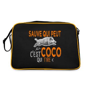 c'est Coco qui tire Humour Chasse Corentin Coralie - Sac Retro - noir/or - Dos