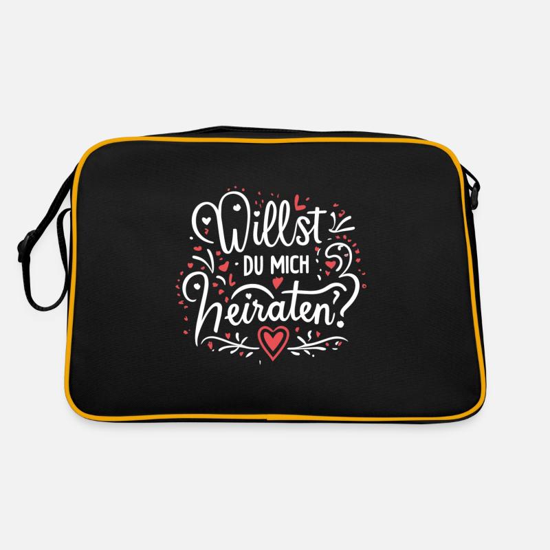 Willst du mich heiraten Retro Tasche