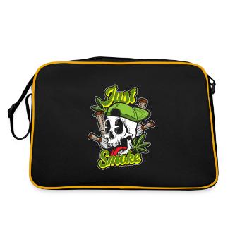 Marihuana Hanf Drogen - Retro Tasche - Schwarz/Gold - Hinten