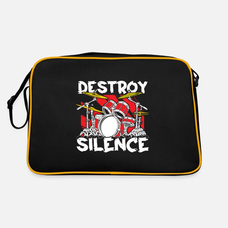 Batteur batteur Drumsticks - Sac Retro - noir/or