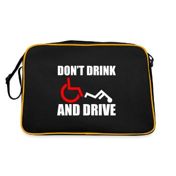 Rollstuhl Humor Behinderte - Retro Tasche - Schwarz/Gold - Hinten