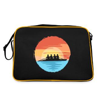 Cool Rowing Retro Sunset Rowers Paddleboard Canoe - Retro Tasche - Schwarz/Gold - Hinten