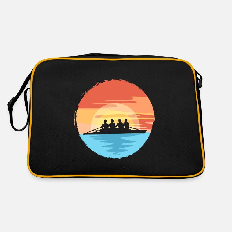 Cool Rowing Retro Sunset Rowers Paddleboard Canoe - Retro Bag - black/gold