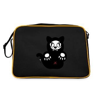 Ghost Cat - Retro Tasche - Schwarz/Gold - Hinten