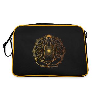 Yoga méditation méditation bouddhisme spirituel - Sac Retro - noir/or - Dos