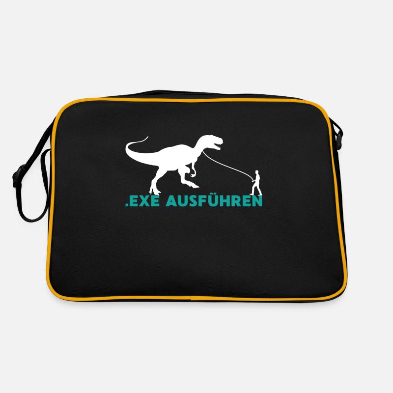 Exe ausführen Informatic Programming Geschenk - Retro Tasche - Schwarz/Gold