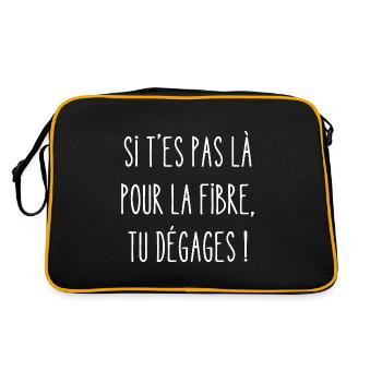 si t es pas là pour la fibre - Sac Retro - noir/or - Dos
