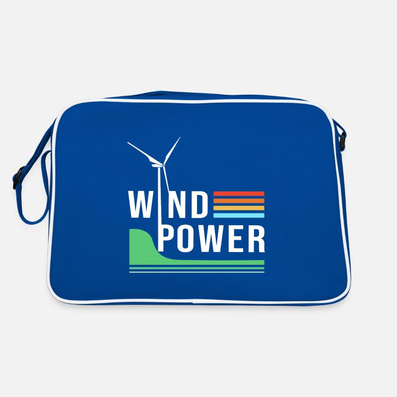 Windrad Windenergie Windkraft Retro Tasche